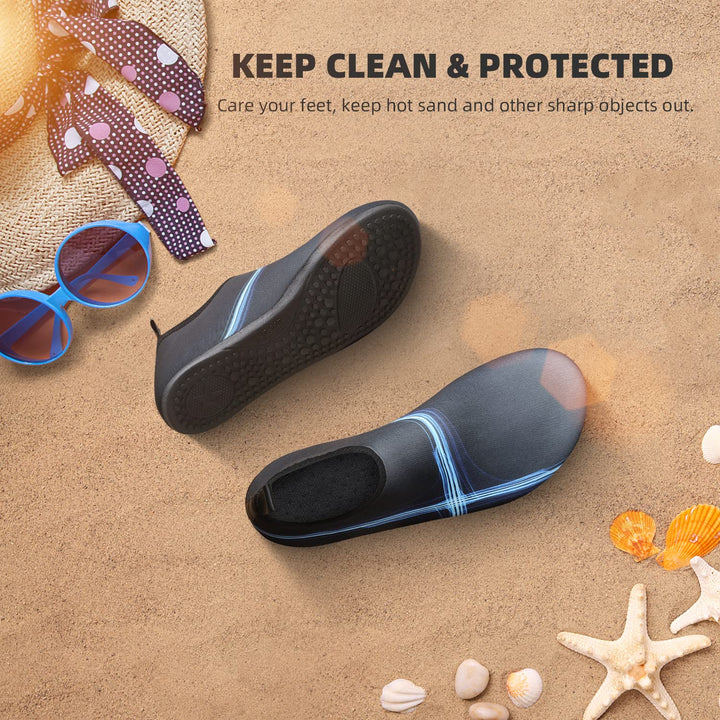 ATHMILE Water Shoes Women Men Barefoot Aqua Socks Quick-Dry for Beach Swim Pool Yoga Camping Cruise Surf Sport
