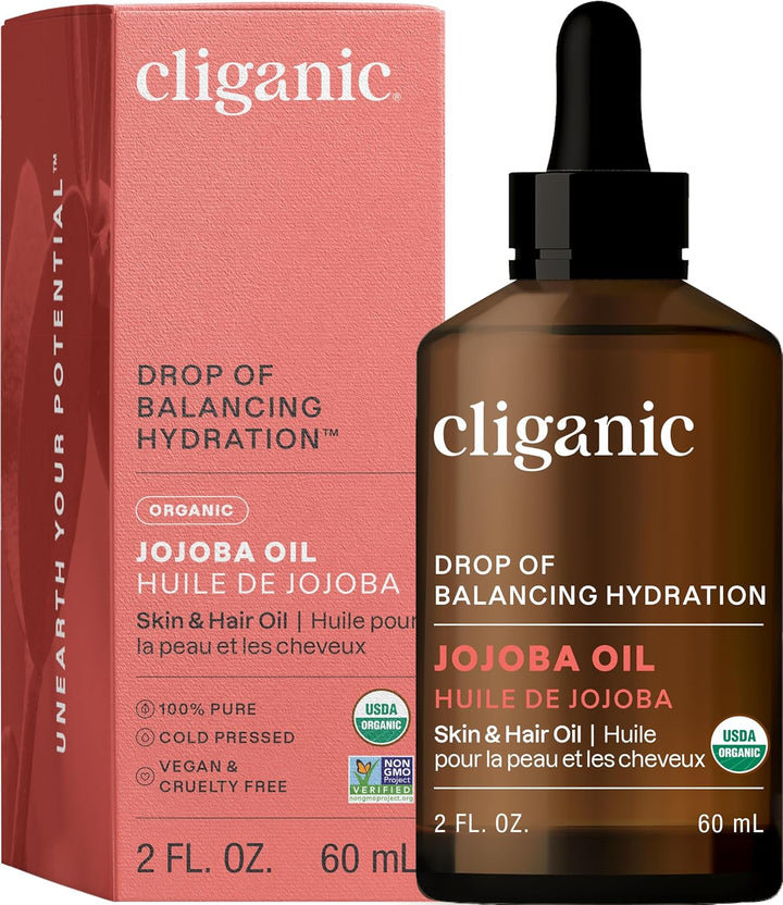 Cliganic 16 Oz Organic Jojoba Oil | 100% Pure Cold Pressed Carrier Oil