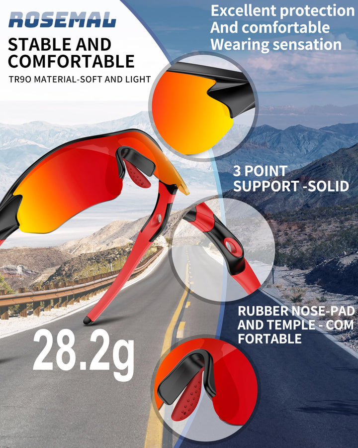 Polarized Sports Sunglasses for Men Women Youth Baseball Running Fishing Tennis Golf Cycling Driving Motor TAC UV400 TR90
