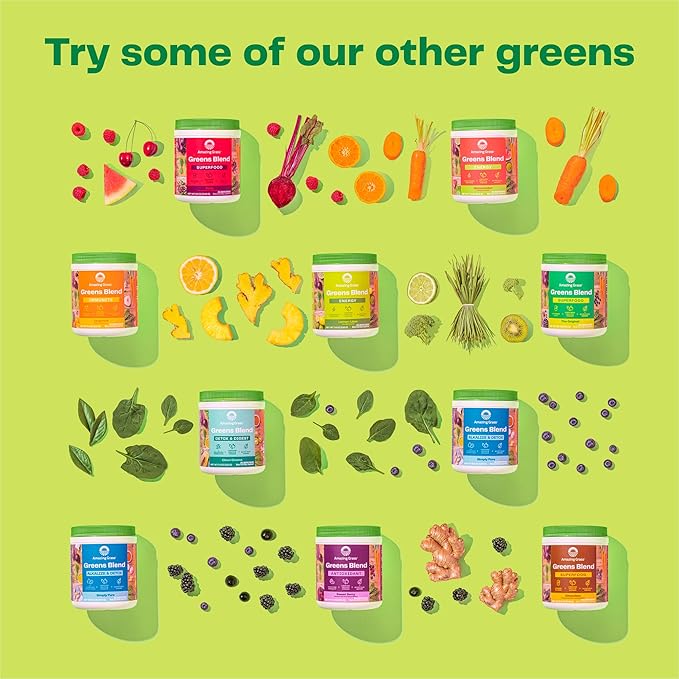 Amazing Grass Greens Blend Energy: Smoothie Mix, Super Greens Powder & Plant Based Caffeine with Matcha Green Tea & Beet Root Powder, Watermelon, 30 Servings (Packaging May Vary)