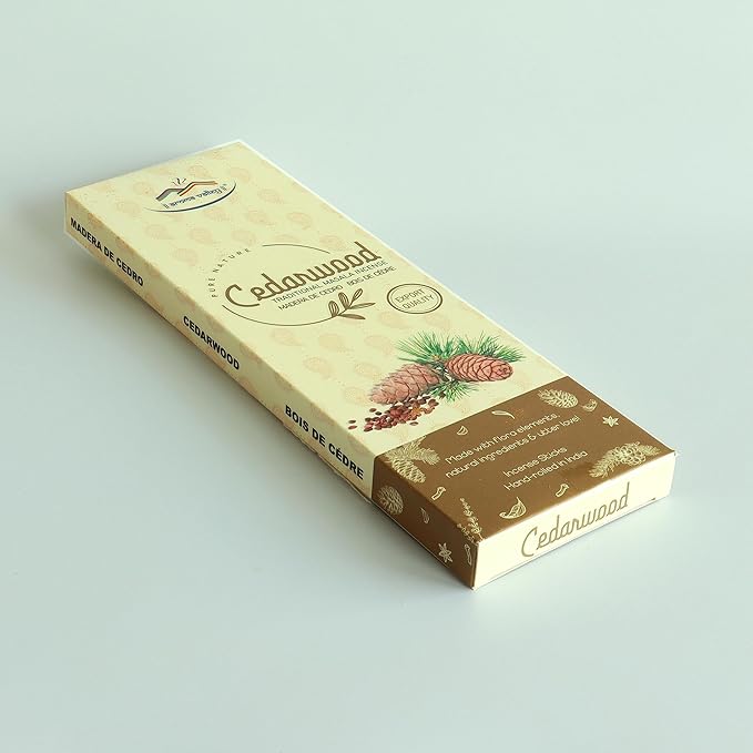Cedarwood Incense Sticks - Traditional Handcrafted Masala Incense - 42 to 50 Sticks Approx.
