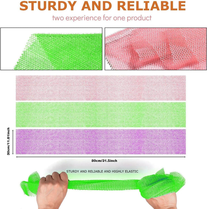 3-Piece African Exfoliating Shower Set | Bright Colors for Smooth Skin