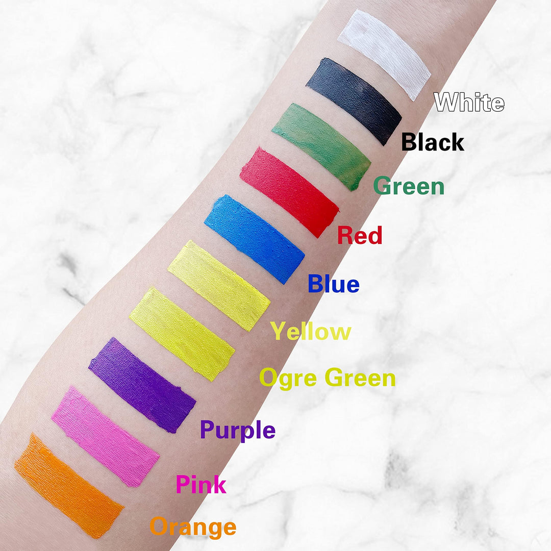 MEICOLY Green Face Body Paint,St. Patrick’s Day Face Paint Makeup Accessories,Camouflage Gamora Hunting Hulk Body Paint for Adults and Kids,Halloween SFX Witch Makeup Face Paint