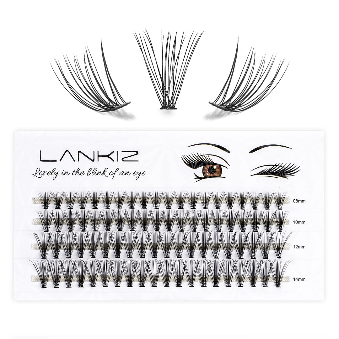 LANKIZ Individual Eyelashes, 20D Cluster Lashes for DIY Lash Extension at Home, C Curl 0.07 Mix Faux Mink Eyelashes Individual Lashes
