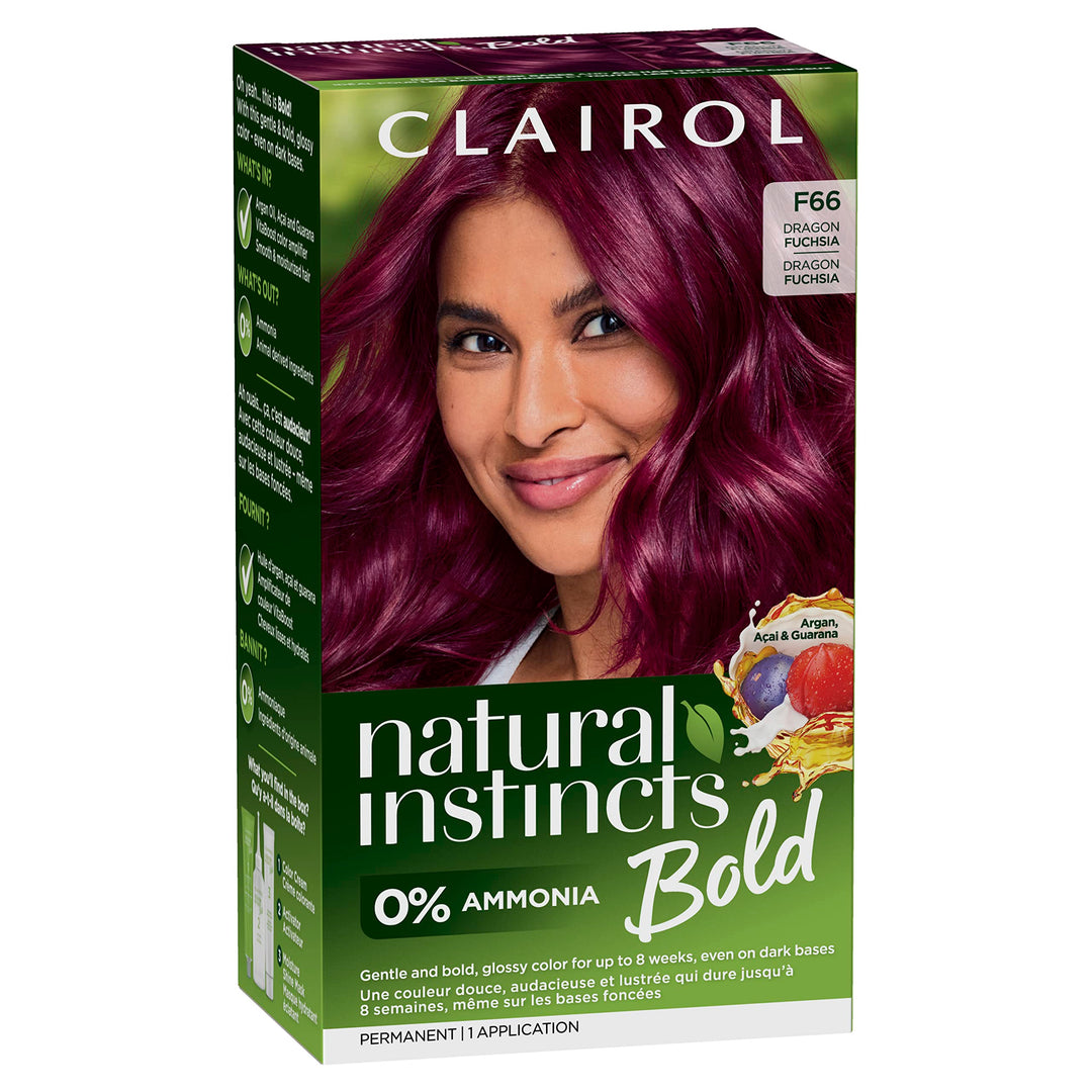 Clairol Natural Instincts Bold Permanent Hair Dye, F66 Dragon Fuchsia Hair Color, Pack of 1
