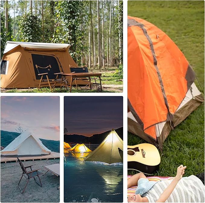 8" Screw in Tent Stakes-12Pcs Metal Ground Anchors for Camping-Tent Stakes Heavy Duty, Threaded Spikes with Hex Head Driver, Includes Storage Box