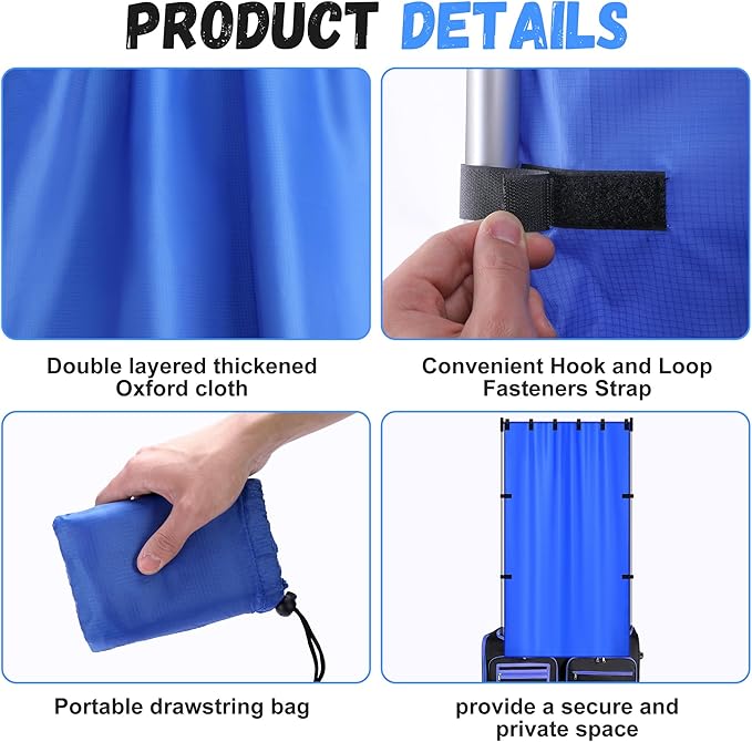 RunNico 59'' x 31.5'' Privacy Curtain for Dance Bag, Portable Dancer Changing Curtain with Storage Bag, Backstage Privacy Changing Room for Training Competition Backstage Outdoor Camping (Blue)