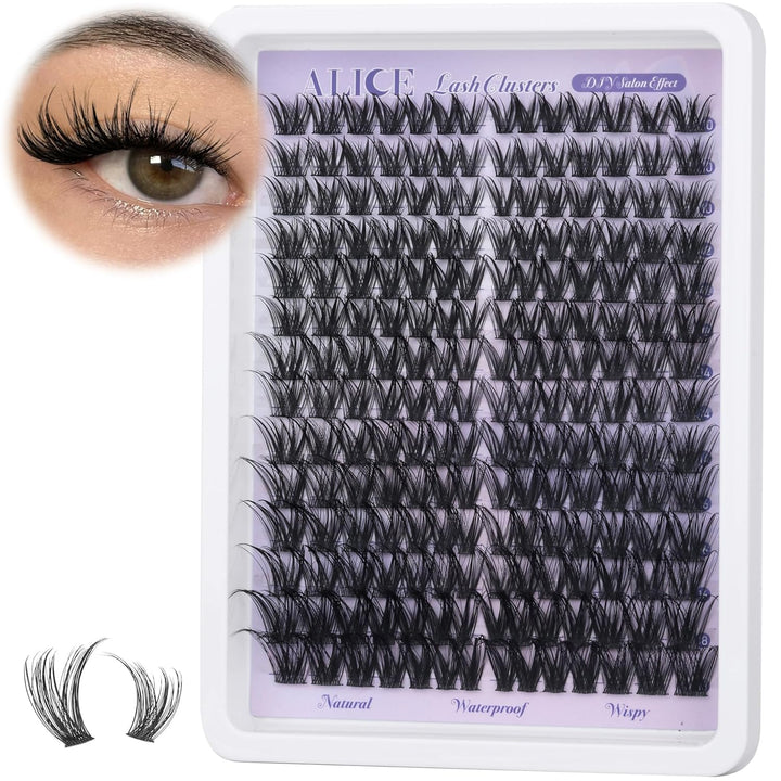 ALICE DIY Natural Lash Clusters | Wispy Anime Cat Eye | 10-16mm, 144 Pcs