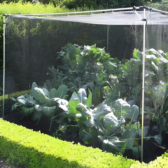 Mosquito Netting 39x10Ft Garden Mesh Netting, Fly Bird Net Barrier Hunting Blind Plant Protecting Net, 3x12m Gray