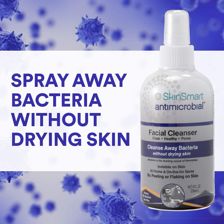 SkinSmart Acne Facial Cleanser | Targets Bacteria for Teens & Adults | 8 Oz
