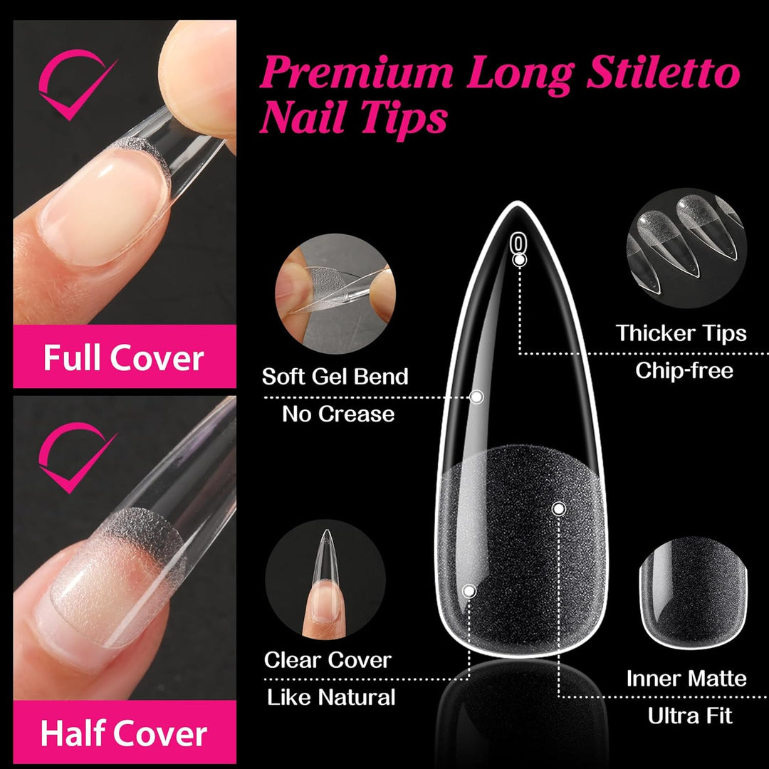 504Pcs Matte Soft Gel Toe Nail Tips | Full Cover for DIY Nail Extensions
