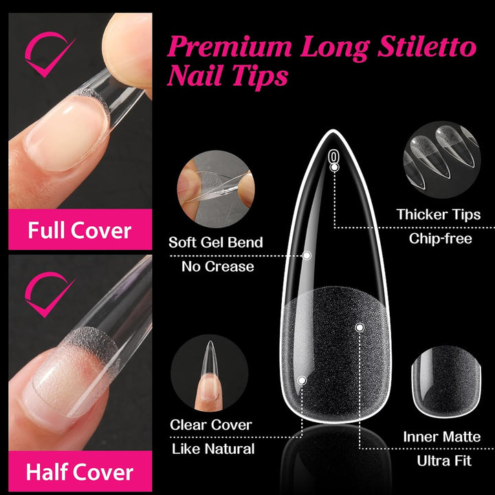 504Pcs Matte Soft Gel Toe Nail Tips | Full Cover for DIY Nail Extensions
