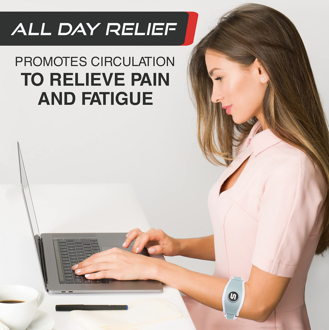 Sleeve Stars Tennis Elbow Support Strap, Golfers Elbow Support for Men & Women Epicondylitis Clasp, Counterforce Arm Band for Tendonitis Relief & Support, w/ 3 Straps Length, Fits 9"-23" (Mint Green)