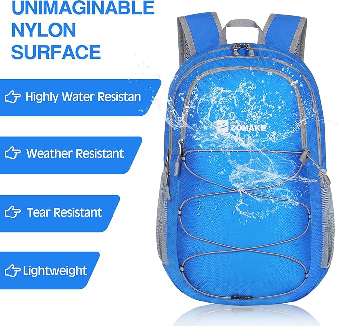 ZOMAKE Lightweight Packable Backpack 28L, Foldable Backpacks Water Resistant Collapsible Day Bag Light Daypack for Hiking