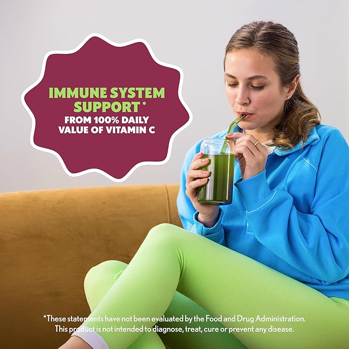 Amazing Grass Sweet Greens and Superfoods Powder for Digestive Health, Greens Powder, Digestive Enzymes, Probiotics, Spirulina, Chlorella, Summer Berry, 30 Servings