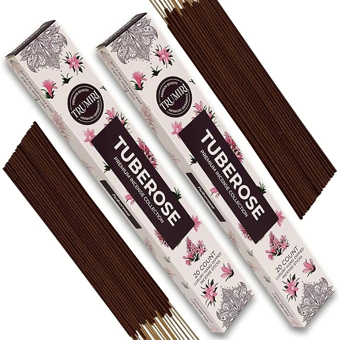 Tuberose Incense Sticks - Total 40 Insence-Sticks - Dual Pack of 20 Insense - Inciensos - Inscents - Natural Non Toxic Ingredients - Incents - Incence - Inscense - Insents