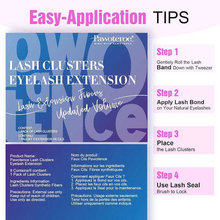 80D Full Volume Eyelash Clusters Kit | DIY Lash Extensions with Bond & Tweezers