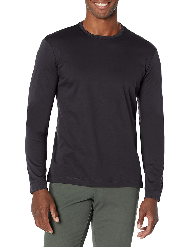 Club Monaco Men's LS Refined Crew, Black, XL