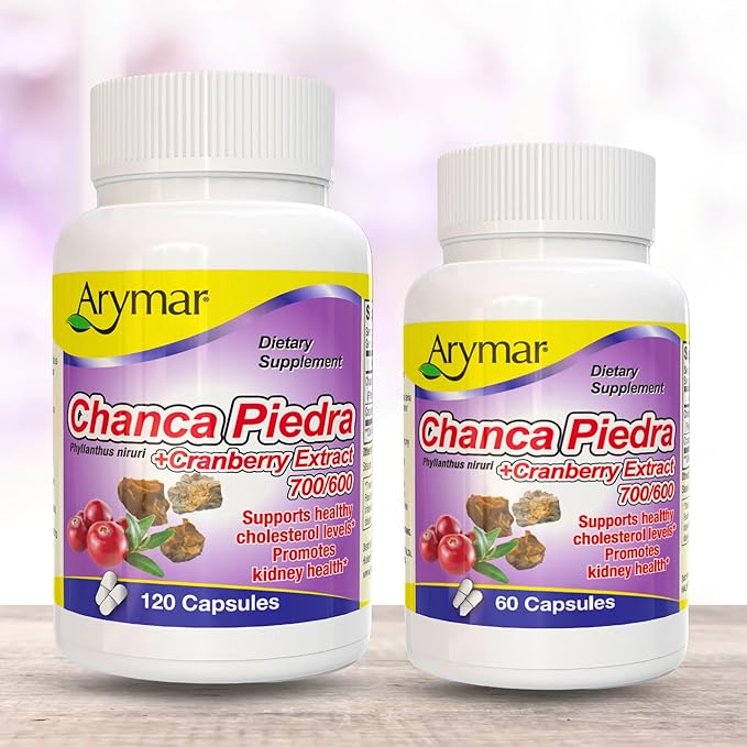 Arymar Chanca Piedra with Cranberry – Herbal Support for Urinary Wellness & Kidney Function (60 Capsules) (120 Capsules)
