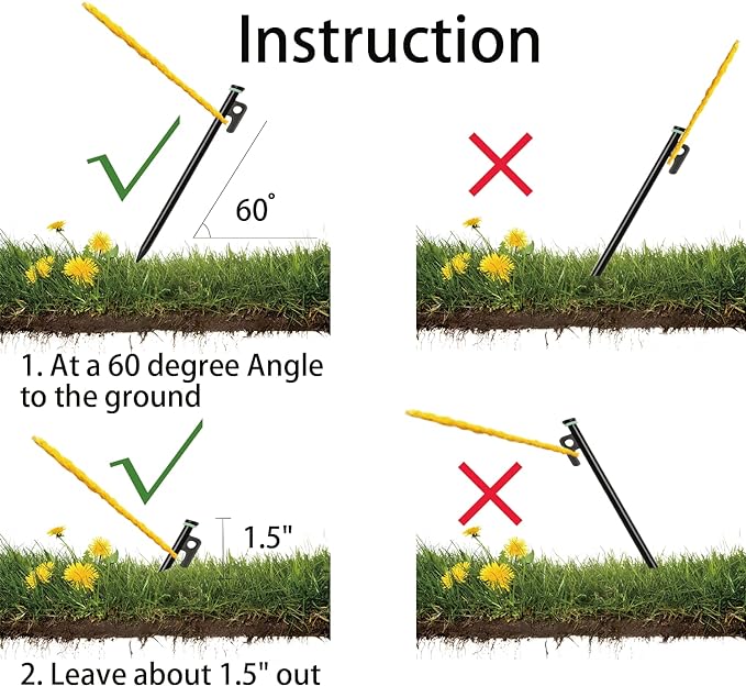 16 Pack Tent Stakes with Hammer,16in Heavy Duty Tent Stakes + 12in Tent Stakes Hammer+Storage Pouch, Forged Steel Tent Stakes for Camping Used on Rocks, Grassland(16Pcs 16in Tent Stakes+Hammer)