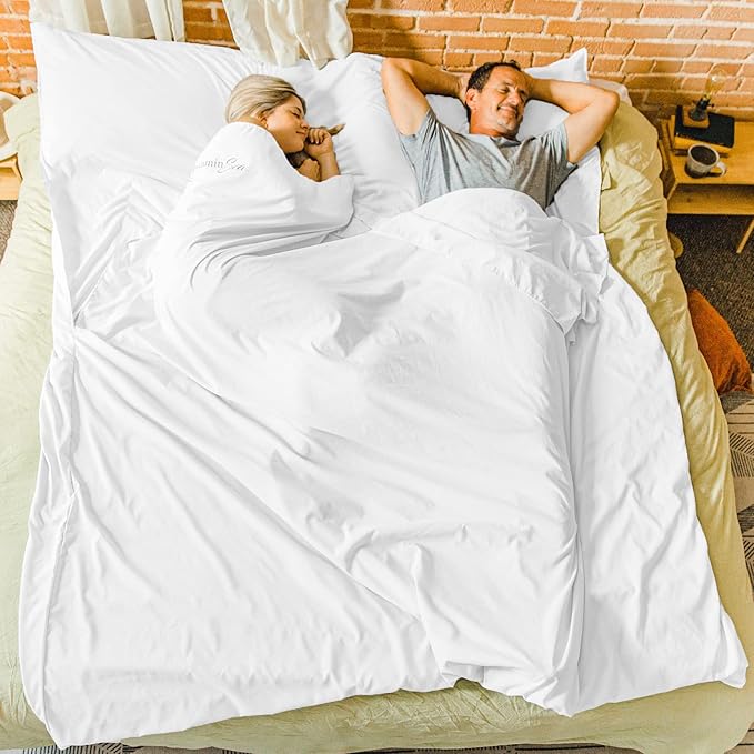 Cotton Sleeping Bag Liner Ultralight | Camping Sheets Lightweight | Travel Sheet | Sleep Sack Adult | Travel Sheet Liners for Hotel | Double