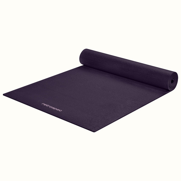 Retrospec Pismo Yoga Mat for Men & Women - 72” x 24” x 5mm - Extra Long Non Slip Exercise Mat for Yoga, Pilates, Stretching, Floor & Home Workouts - Eggplant