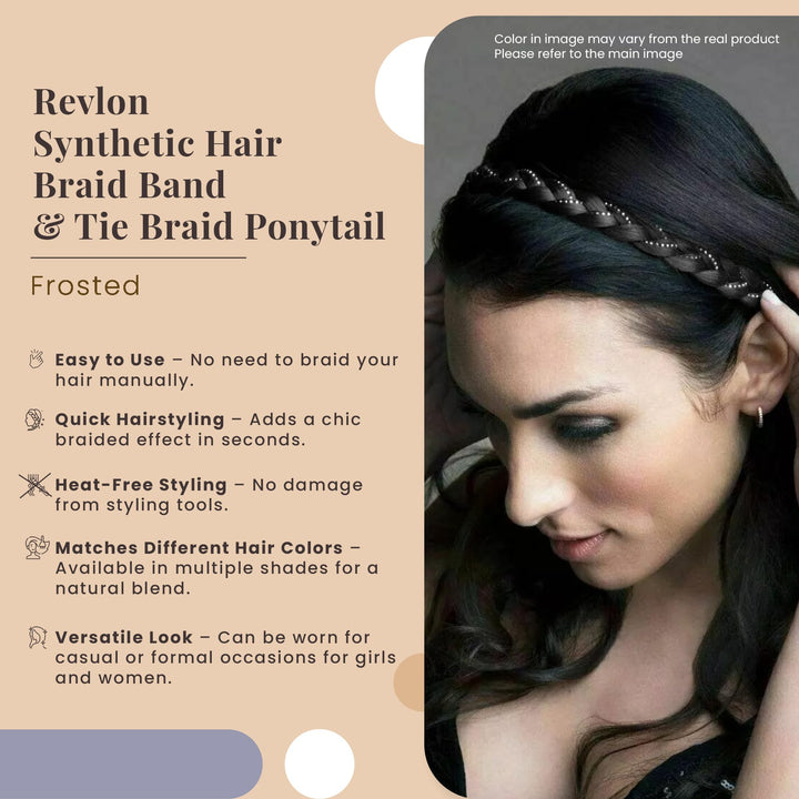 REVLON Synthetic Hair Braid Band and Tie Braid band (Frosted)