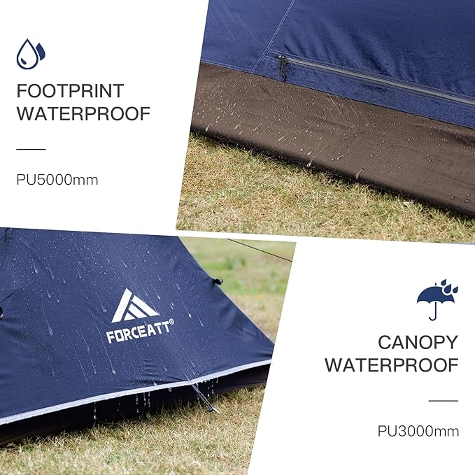 Forceatt Camping Tent 2 Person, Backpacking Tent Waterproof & Windproof, Ultralight Instant Tent with Rain Fly for Camping, Hiking, Outdoor