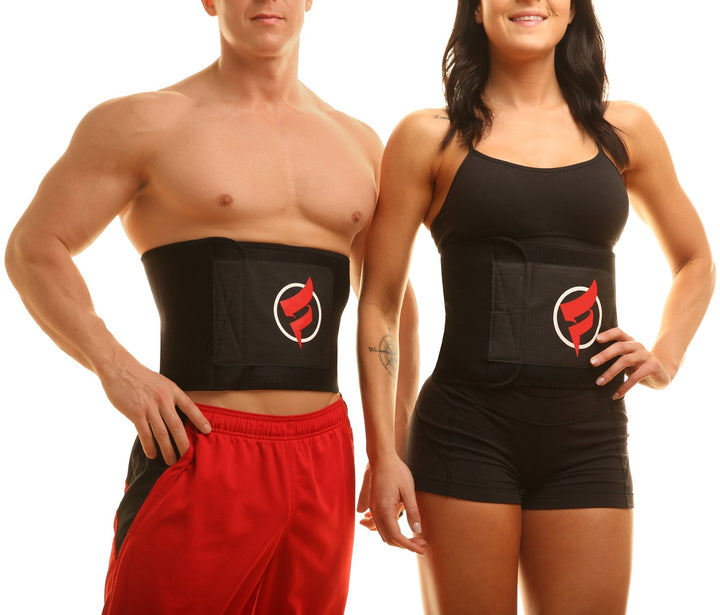 Fitru Waist Trimmer Sauna Ab Belt For Women & Men - Waist Trainer Stomach Wrap (Black, XS: 8" X 34")