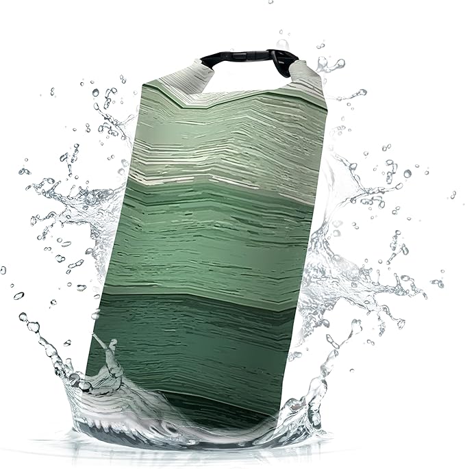 Waterproof Dry Bag,Roll Top Green Ombre Rustic Barn Wood Waterproof Backpack 5L/10L/20L Floating and Lightweight Bags for Kayaking, Boating, Fishing, Swimming and Camping