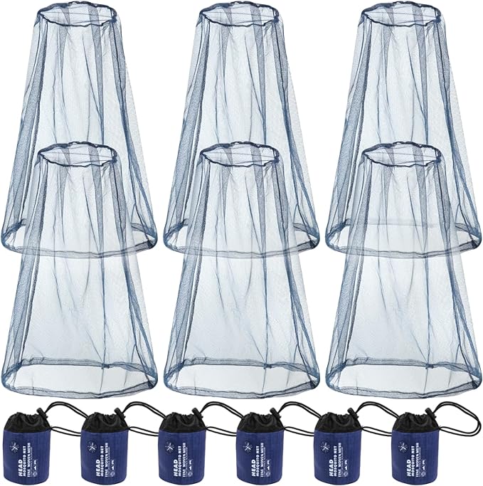 Wholelovein 8 Pack Mosquito Covers Wearable Head Net Face Mesh Protecting Net Mosquito Fly Insects Bugs