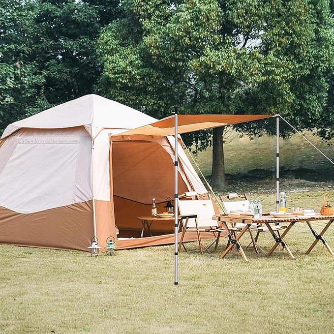 REDCAMP Aluminum Adjustable Camping Tarp Poles, 30in to 90in Telescoping Lightweight Tent Poles for Shelter, Awning, Hammock Rain Fly (Grey, Set of 2)