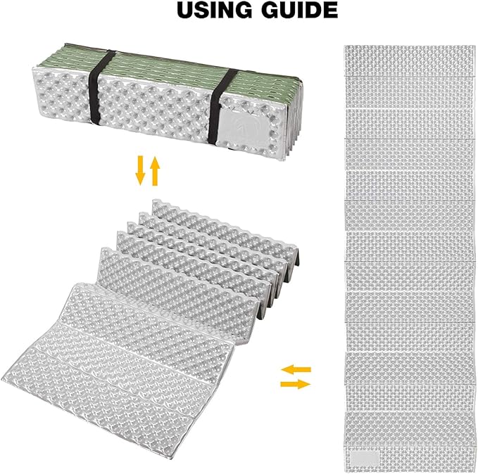 REDCAMP Foldable Foam Camping Pads for Sleeping, Waterproof Closed Cell Foam Camping Sleeping Pad - Ultra-Lightweight for Hiking & Backpacking, R-2.1 Insulated, Royal Blue/Grey/Green/Brown/Khaki