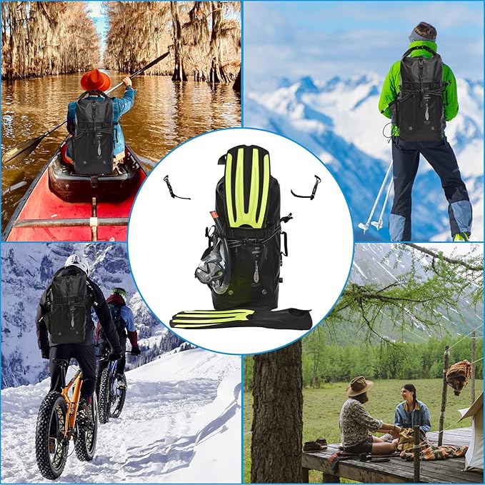 Heavy Duty Waterproof Dry Bag Backpack - 35L Roll-Top Floating Dry Bag Backpack for Kayaking, Rafting, Boating