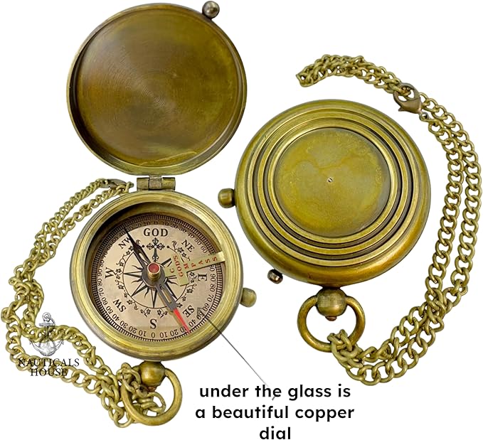 Bible Verse Brass Compass – “I Will Guide You and Watch Over You” (Psalm 32:8) | Christian Gift for Boys, Girls, Teens, Adults | Faith Keepsake for Graduation, Baptism, Confirmation, Prayer Gift