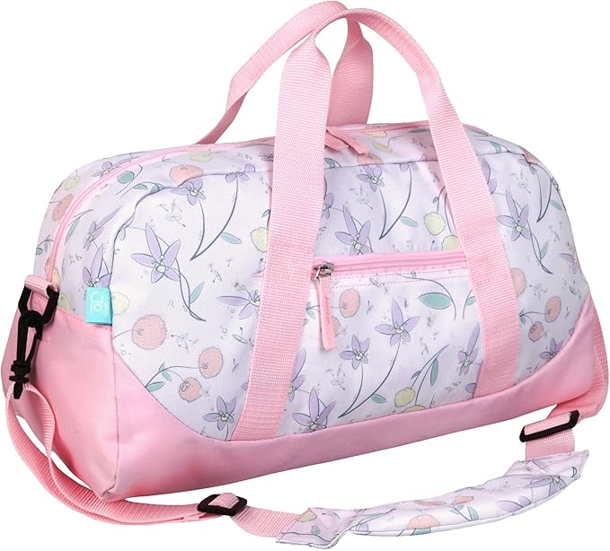 JumpOff Jo by Wildkin Overnighter Duffel Bag – Lightweight Travel Bag for Kids - Fairy Blossom