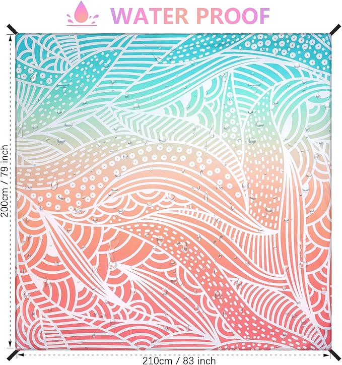 AISPARKY Beach Blanket Waterproof Sandproof Quick Drying Beach Mat Extra Large Outdoor Picnic Blanket for Travel Camping Hiking