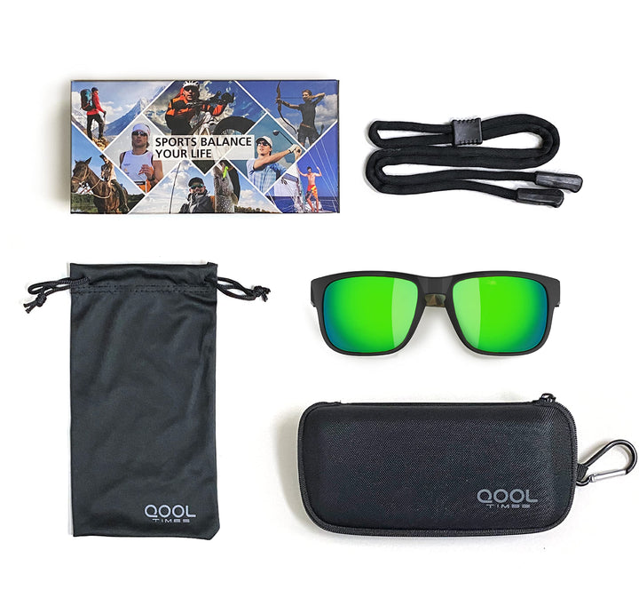 QOOL TIMES Living out your F11 HD Polarized green camouflage sport Sunglasses Men Women Running