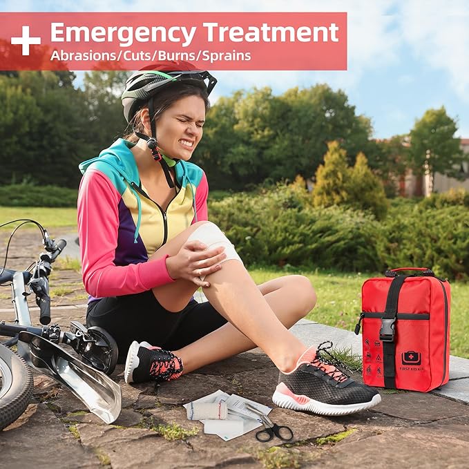 400pcs Large First Aid Kit, Premium Emergency Medical Kit with Basic First Aid Supplies, Ideal for Traveling, Outdoors, Climbing, Car, Camping, Emergency Preparedness