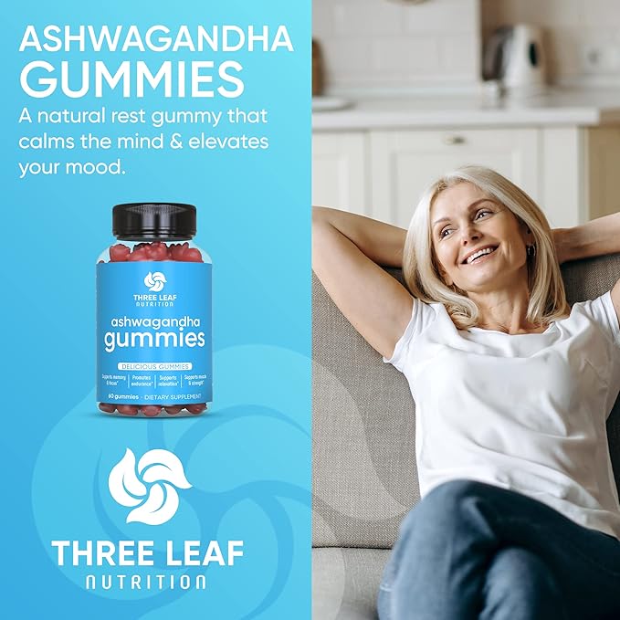 Ashwagandha Gummies for Men & Women - Ashwagandha Supplements Supports Focus, Memory, Calmness & Energy - Ashwagandha Extract Gummy - 60 Gummies