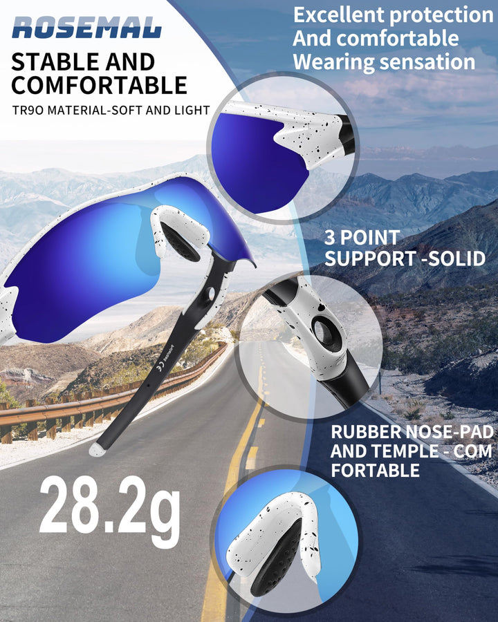 Polarized Sports Sunglasses for Men Women Youth Baseball Running Fishing Tennis Golf Cycling Driving Motor TAC UV400 TR90