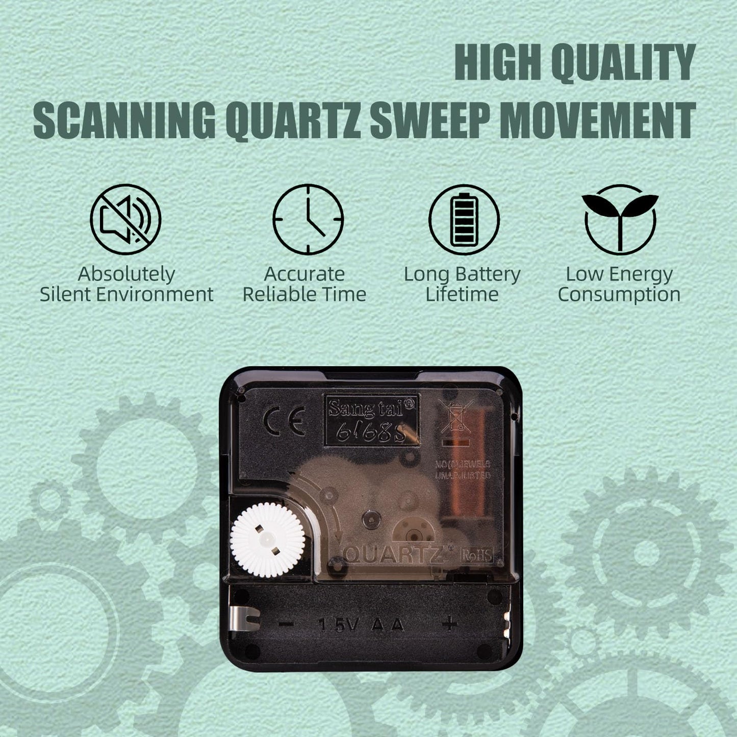 ACCSHINE Wall Clocks Modern Non-Ticking Silent 12 Inch Decro Quartz Blue Clock Battery Operated Easy to Read for Room, Home, Kitchen, Bedroom, Office, School (Green + White)