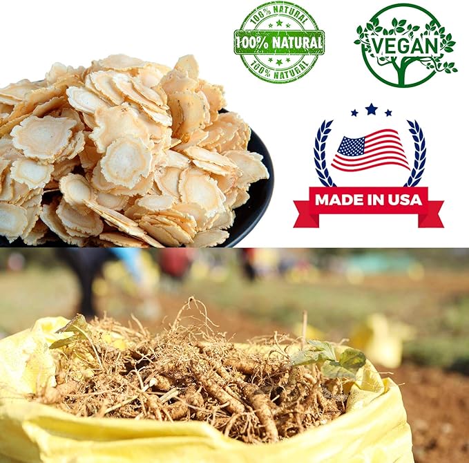 American Ginseng Slices from Wisconsin (Sliced Ginseng Root）Wisconsin Grown!Most People Use It to Make Ginseng Tea! Good for Health! (American Ginseng Slices (Small Round), 4 Boxes of 1 Pound)