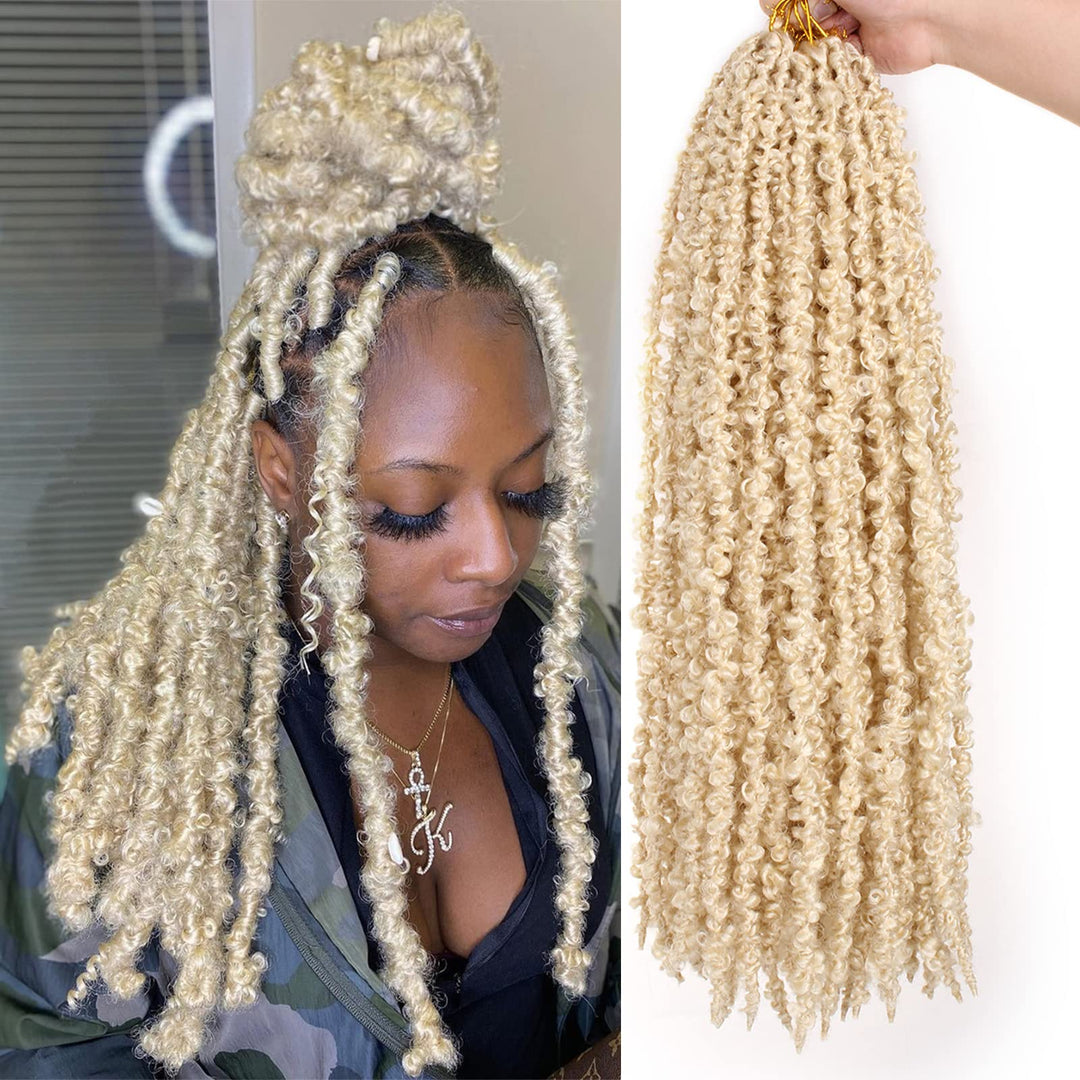 Zrq Butterfly Locs Crochet Hair 6 Packs 24 Inch Long Crochet Hair Pre Looped Blonde Butterfly Locs Crochet Braids Hair Extension