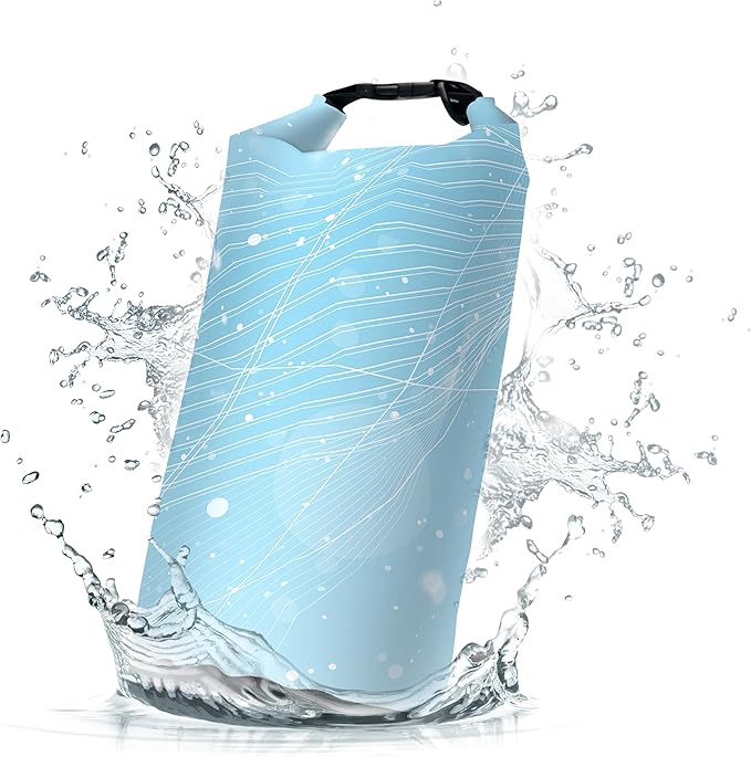 Waterproof Dry Bag,Roll Top Sky Blue Small Waterproof Backpack 5L/10L/20L Floating and Lightweight Bags for Kayaking, Boating, Fishing, Swimming and Camping