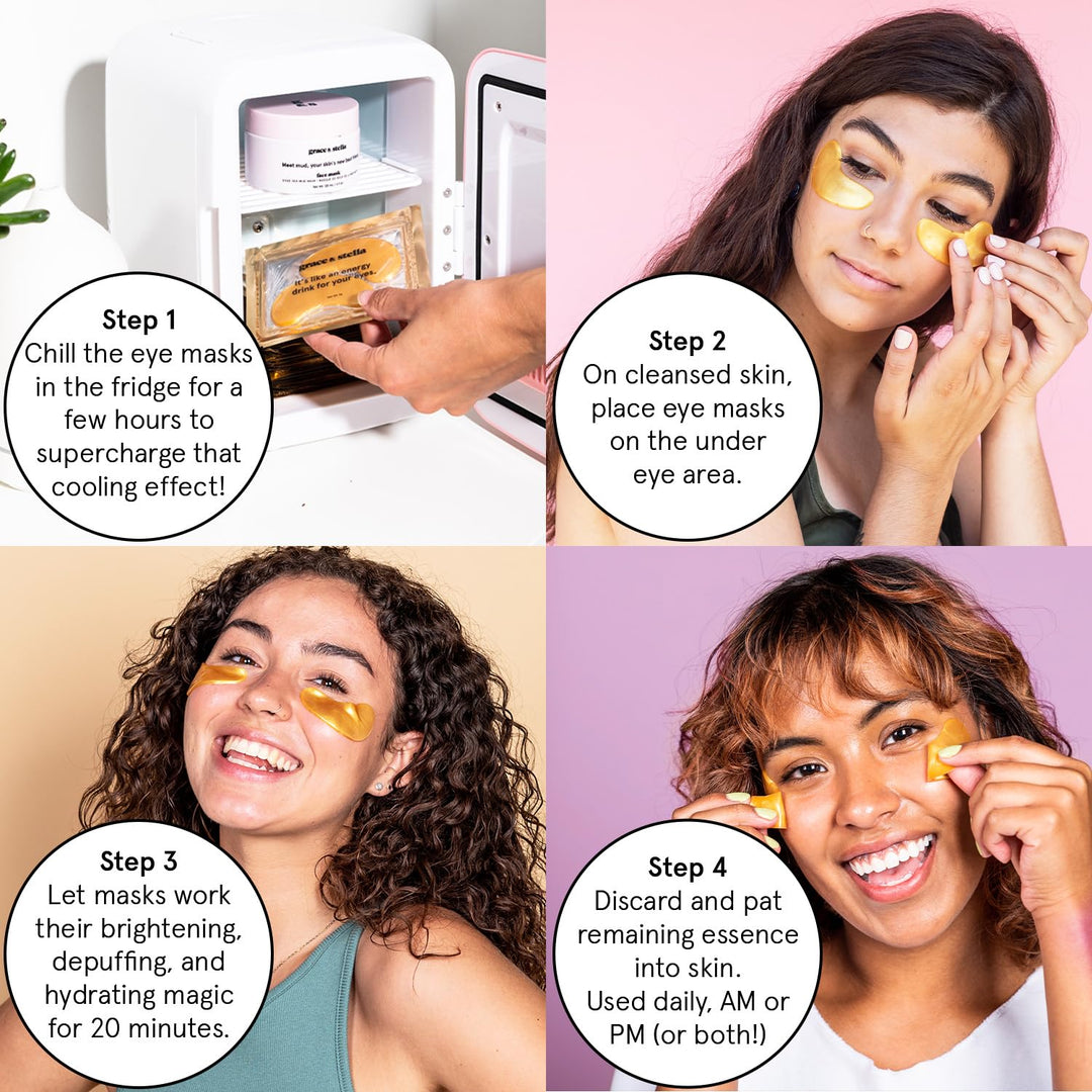 Under Eye Mask | Reduce Dark Circles & Puffiness | Vegan Gel Patches for Women