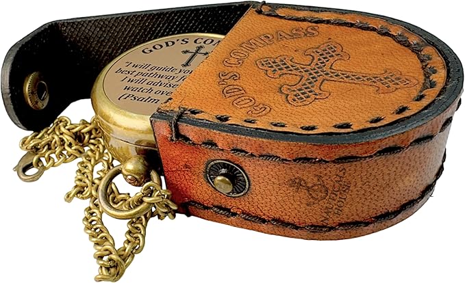 Bible Verse Brass Compass – “I Will Guide You and Watch Over You” (Psalm 32:8) | Christian Gift for Boys, Girls, Teens, Adults | Faith Keepsake for Graduation, Baptism, Confirmation, Prayer Gift