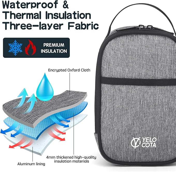 Mini Thermal Bag, Snack Bag, Insulated Lunch Bag, Lunch Cooler Bags, Exact Designed for Insulated Food Jar below 27oz, Lunch Tote Bag for Child,Men,Women …