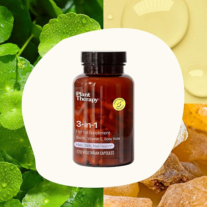 3-in-1 Hair, Skin, & Nails Herbal Supplement Capsules & Turmeric w/Black Pepper Herbal Supplement Capsules