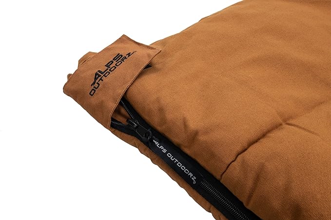 ALPS OutdoorZ Redwood -10° Sleeping Bag, Plaid Flannel Lined, Cotton Canvas